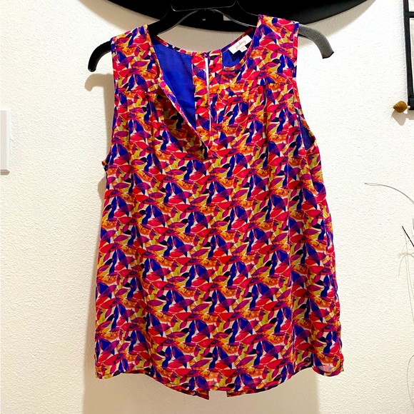 Pixley (Stitch Fix) Ladies Fuchsia Button Back Sleeveless Lined Top - NWOT - S - Picture 1 of 7